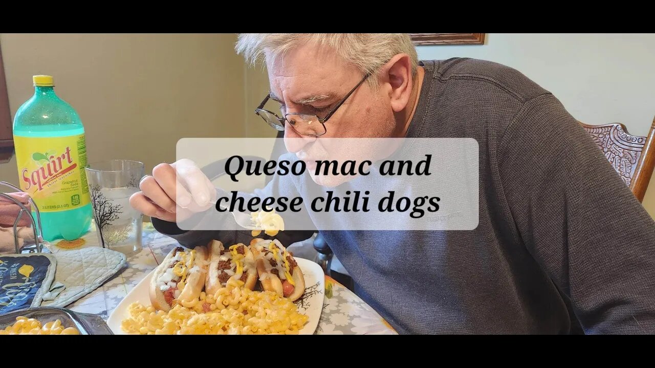 Queso Mac and cheese and chili dogs