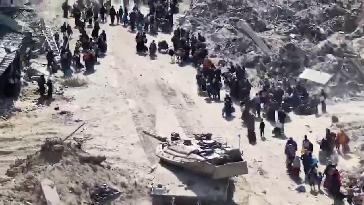 The Israeli Occupation Forces Publish Footage of the Mass Evacuation of Gazans From Jabaliya