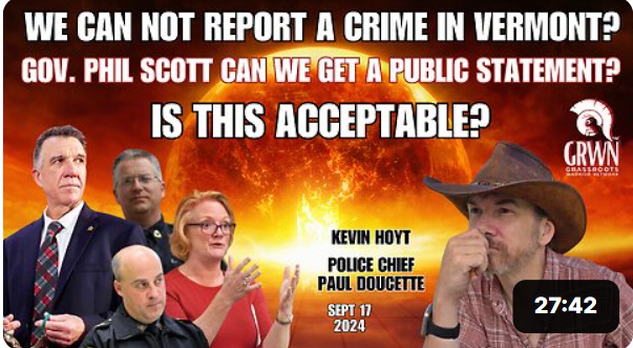 NO WHERE to report CRIMES IN VERMONT? Gov Phil Scott can we get a public statement?