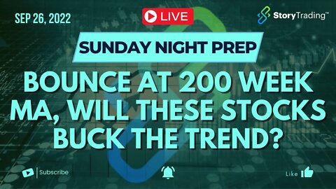 9/26/22 Sunday Night Prep: Bounce at 200 Week MA, Will these Stocks Buck the Trend?