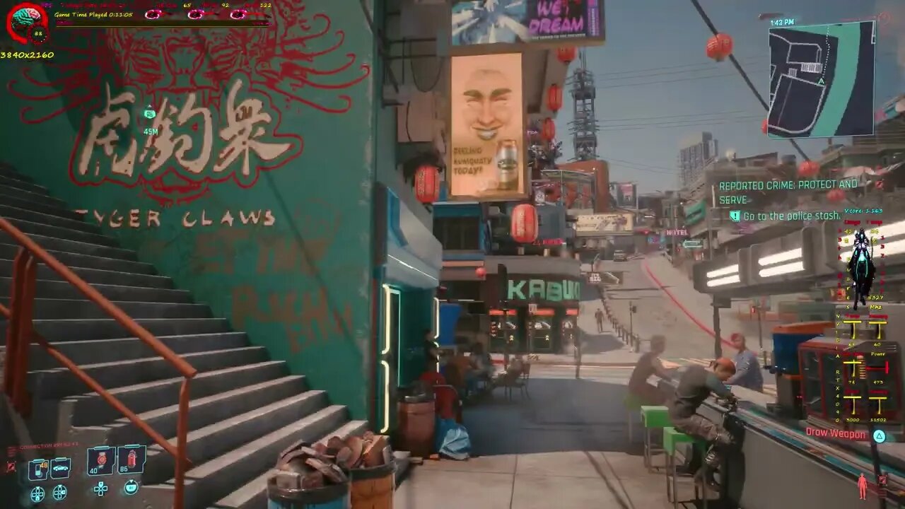 RTX 4090 Ray Tracing Cyberpunk 2077 4K HDR Detailed City