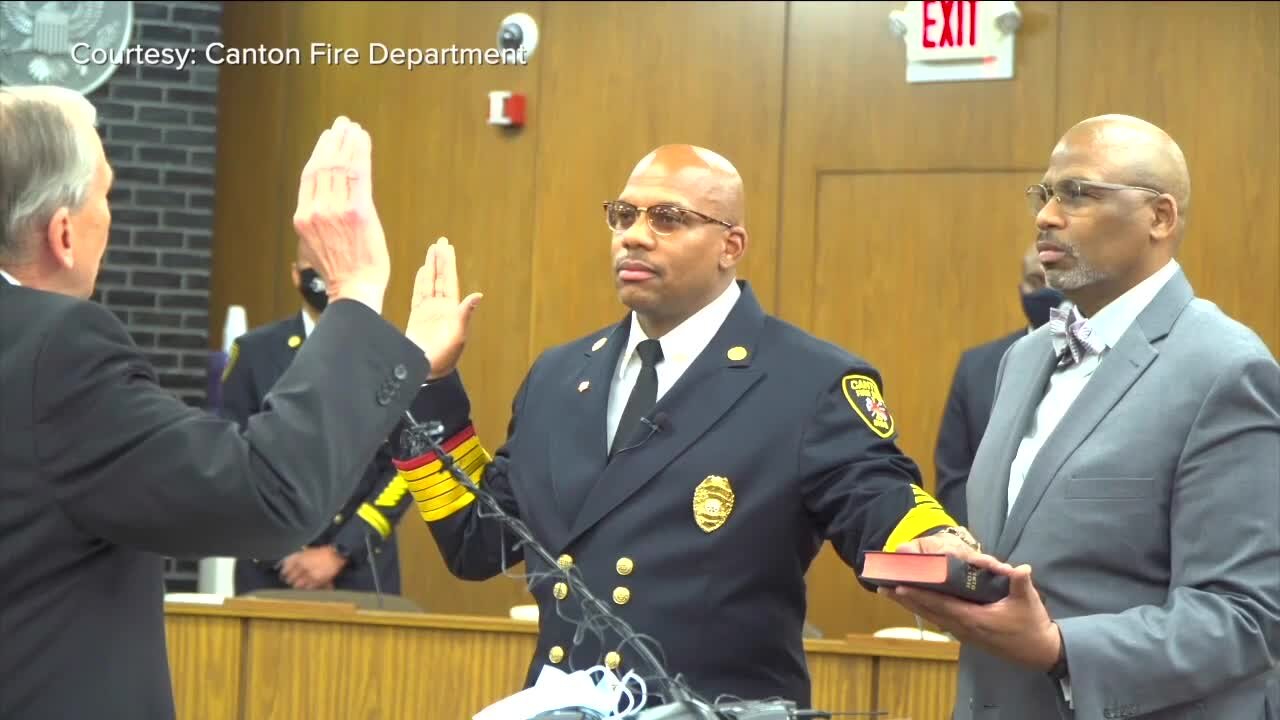 Breaking barriers, first Black Canton fire chief sworn in Monday