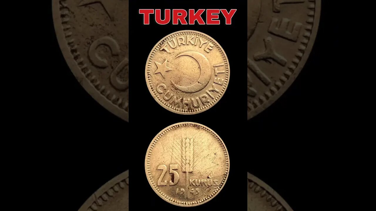 Turkey 25 kurus 1945.#shorts #coinnotesz