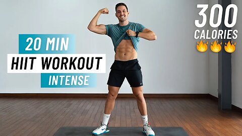 20 Min Fat Burning HIIT Workout - Full body Cardio, No Equipment, No Repeat.