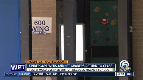 Kindergarteners, 1st graders returning to class at Osceola Magnet School