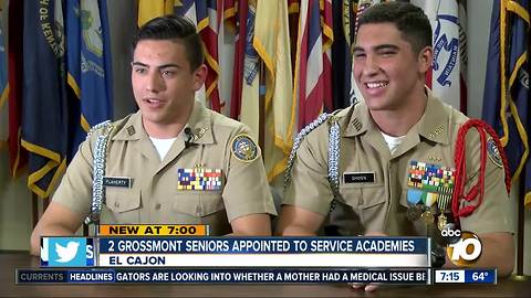 Two San Diego NJROTC cadets earn multiple service academy appointments