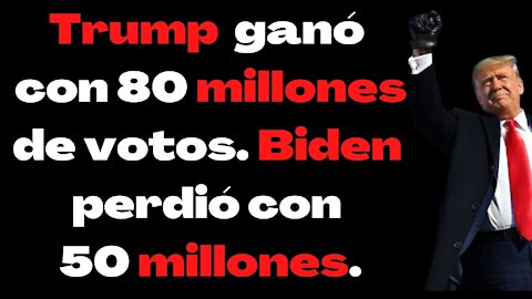 Trump ganó con 80 millones de votos. Biden perdió con 50 millones y más actualizaciones