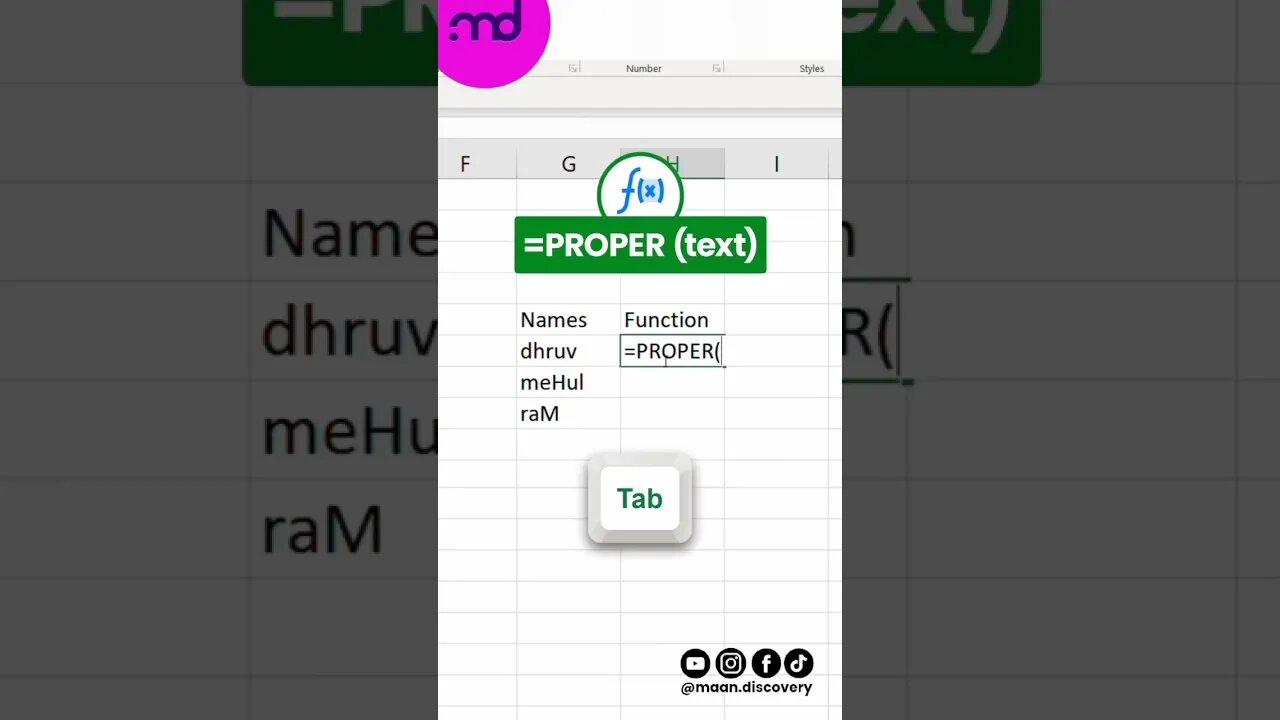 Boost your Excel skills with the PROPER function! 🚀#excel #shorts