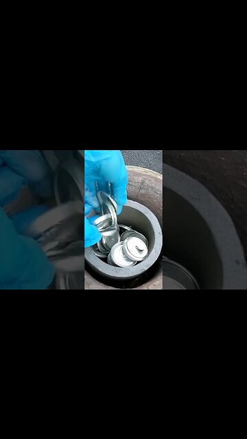 Melting Soda Can Tops Metal Casting #shorts #shortsfeed #melting