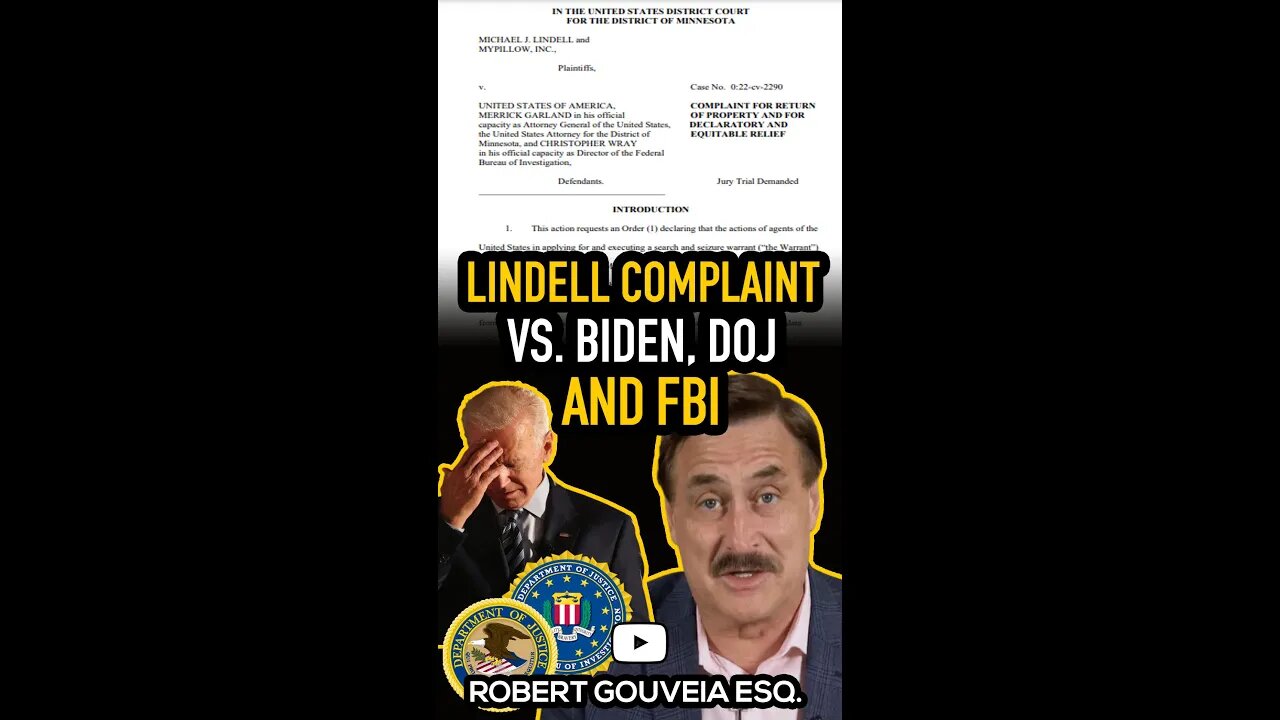 Lindell Complaint vs. Biden DOJ and FBI #shorts