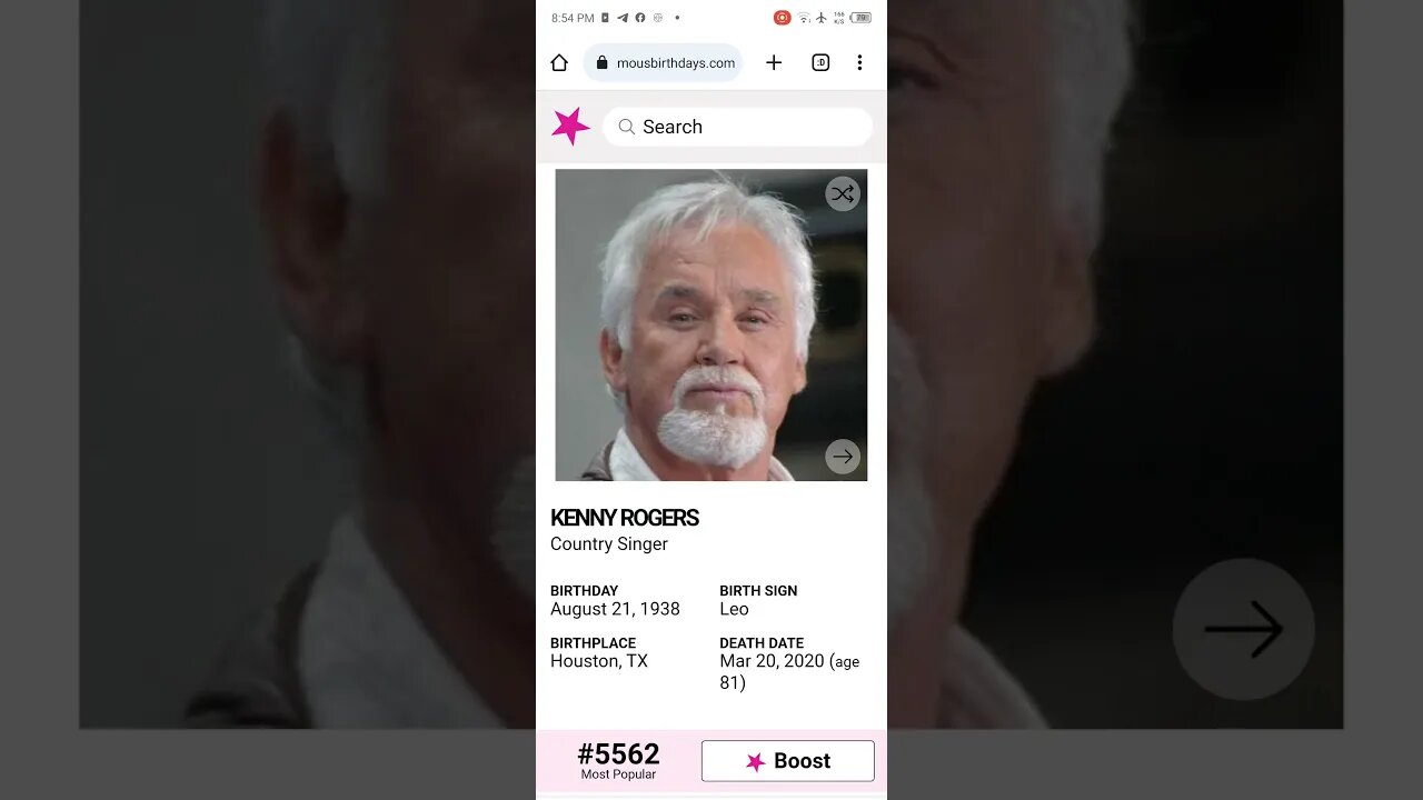 HAPPY BIRTHDAY KENNY ROGERS ( 1938 - 2020 )