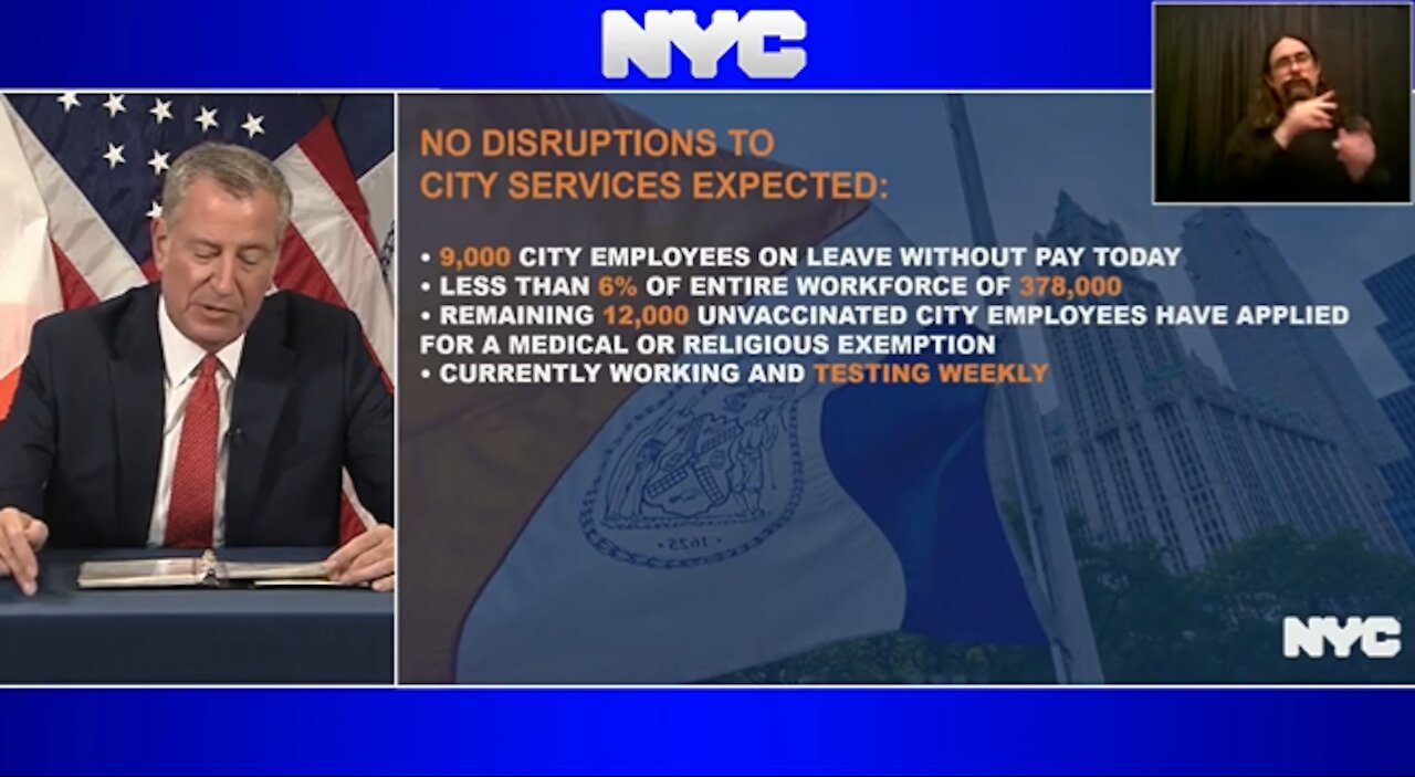 NYC: 9,000 city employees are now on paid leave for not complying with the city's mandate