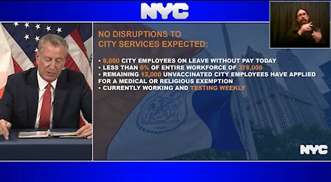 NYC: 9,000 city employees are now on paid leave for not complying with the city's mandate