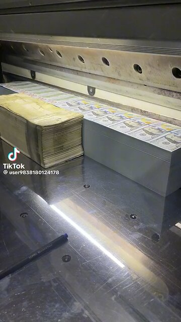 🚨 BREAKING: Video shows someone cutting freshly printed sheets of money