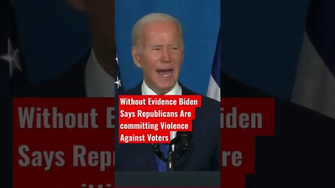 President Biden Says Republican’s are committing Violence Against Voters #biden #midterms2022