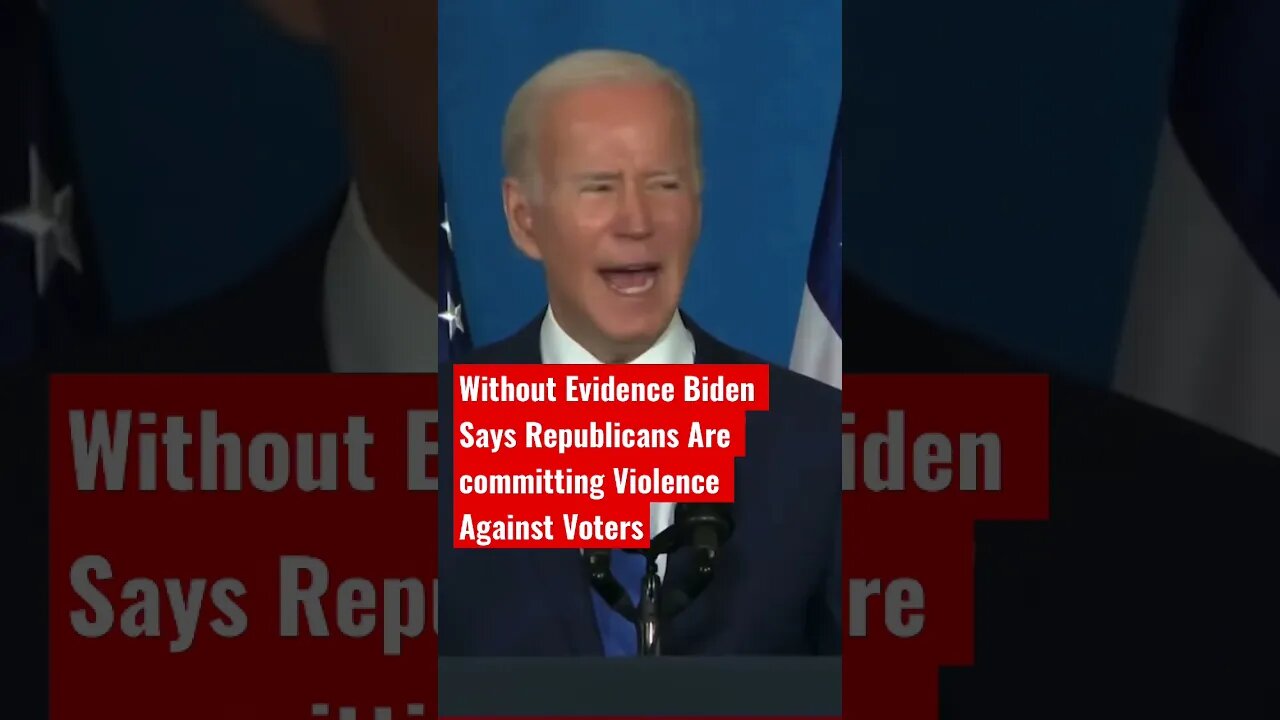 President Biden Says Republican’s are committing Violence Against Voters #biden #midterms2022