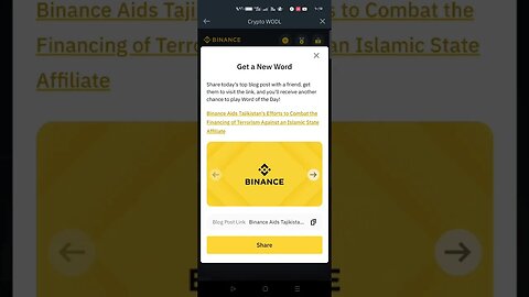 Binance wallet words today are 6 letters [Binance]