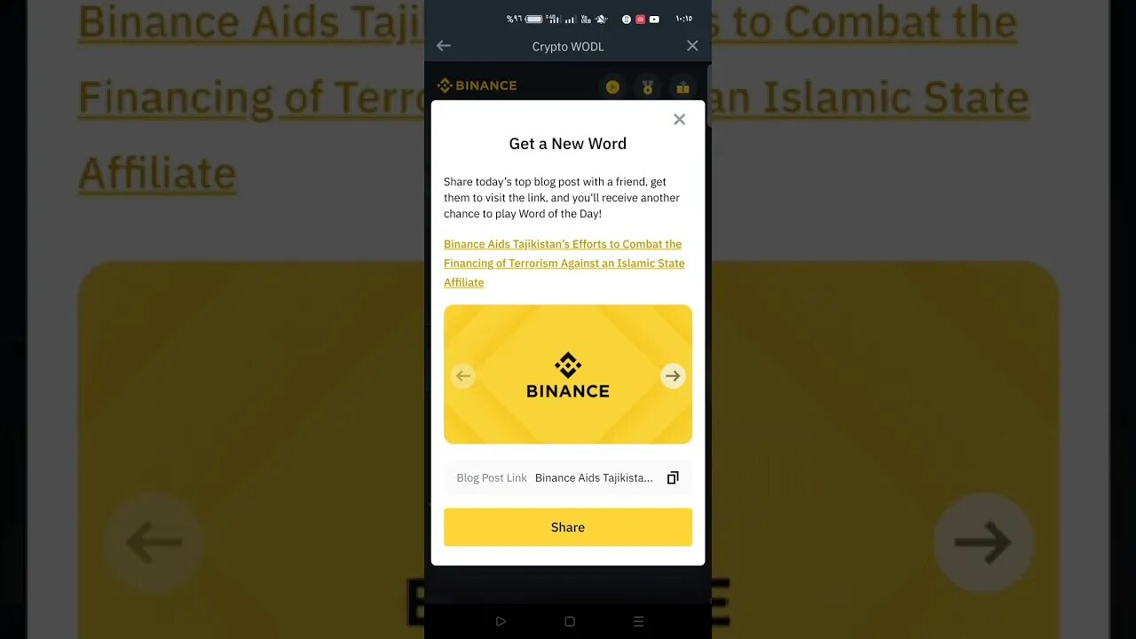 Binance wallet words today are 6 letters [Binance]