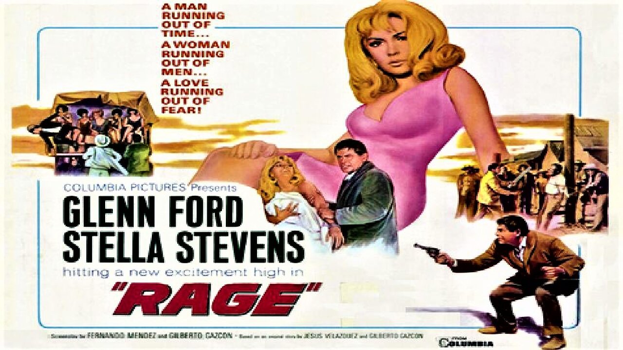 RAGE 1966 Glenn Ford is Bitten by Rabid Dog in Desert & Must Get to a City FULL MOVIE HD & W/S