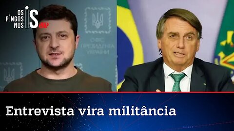 Globo usa entrevista com Zelensky para atacar Bolsonaro