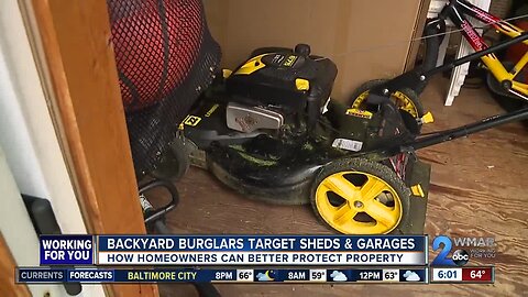 Backyard burglars target sheds and garages