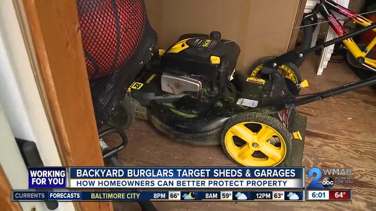 Backyard burglars target sheds and garages