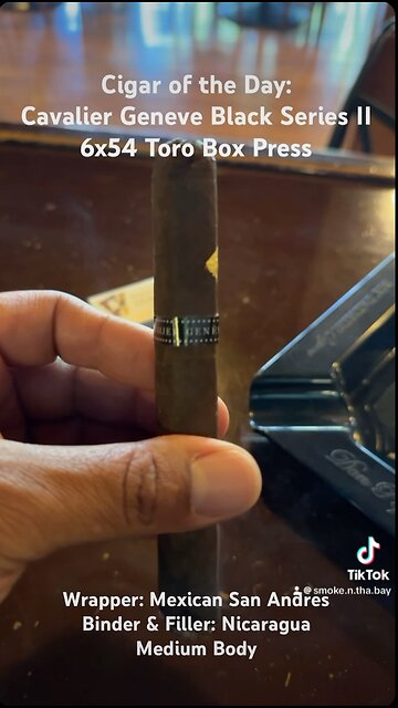 Cavalier Genéve Black Series II 6x54 Toro #Shorts #CigarOfTheDay #Cigars #Short #Cigar #24kGold