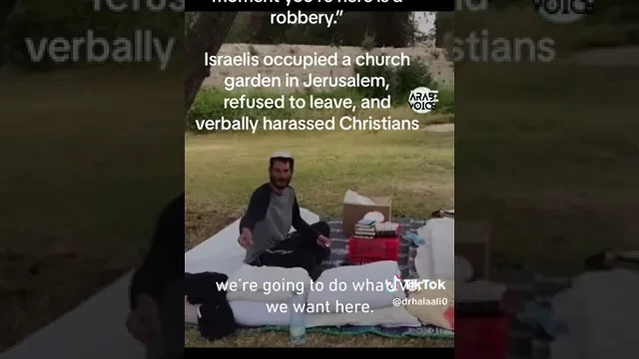 Illegal #thug Settlers Harass #Christians #Church In #Jerusalem #Palestine