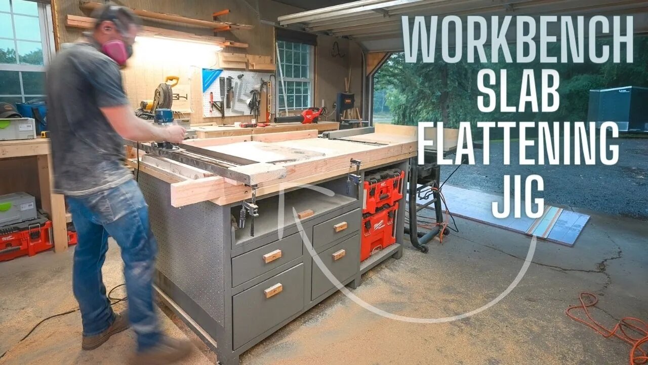 Workbench Slab Flattening Router Sled - Out feed Table Add On