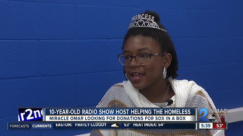 10-year-old Baltimore radio host collecting socks for the homeless