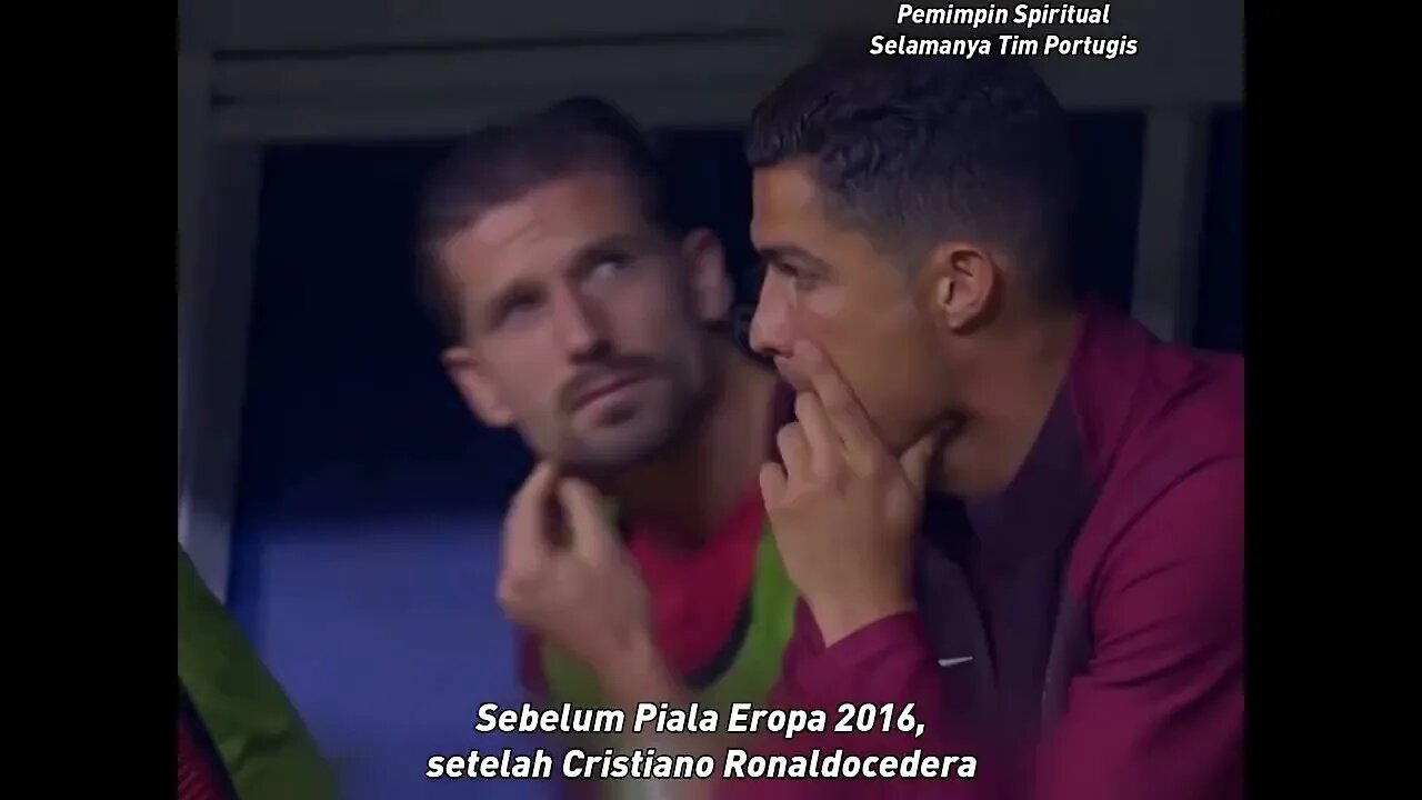 moment ketika ronaldo menyemangati moutinho