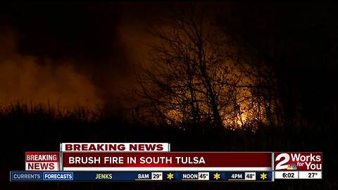 Brush Fire near 101st Riverside in South Tulsa