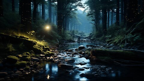 Forest River at Night | Sounds for Sleep, Relaxation, Study and Meditation