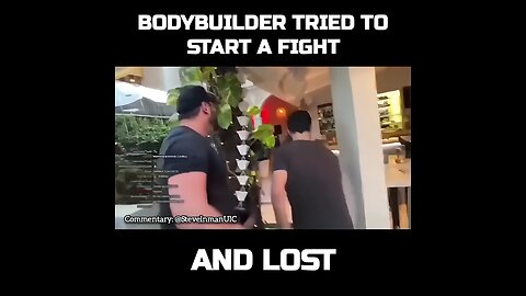 Bodybuilder starts a fight he couldn't finish.