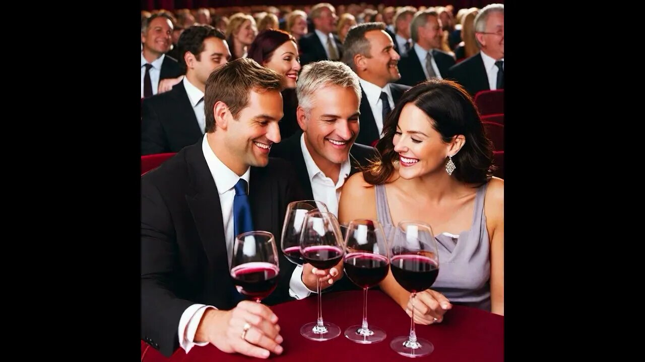 a man and a woman enjoying Pinot noir in a 2000’s theatre #2000s #manandwoman #theatre #wonderapp