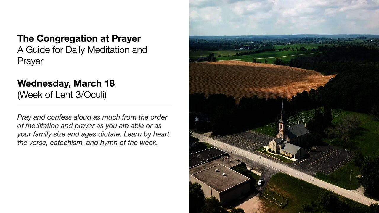 The Congregation at Prayer - Wed, March 18, 2020 - St. John Lutheran Church & School - Random Lake