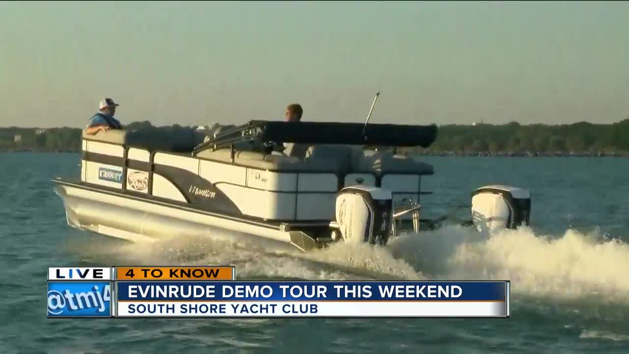 Evinrude demo tour this weekend at South Shore Yacht Club