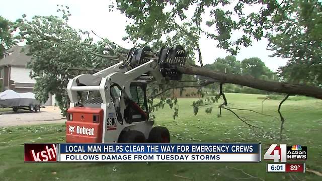 Local man helps neighbors clean up after tornado