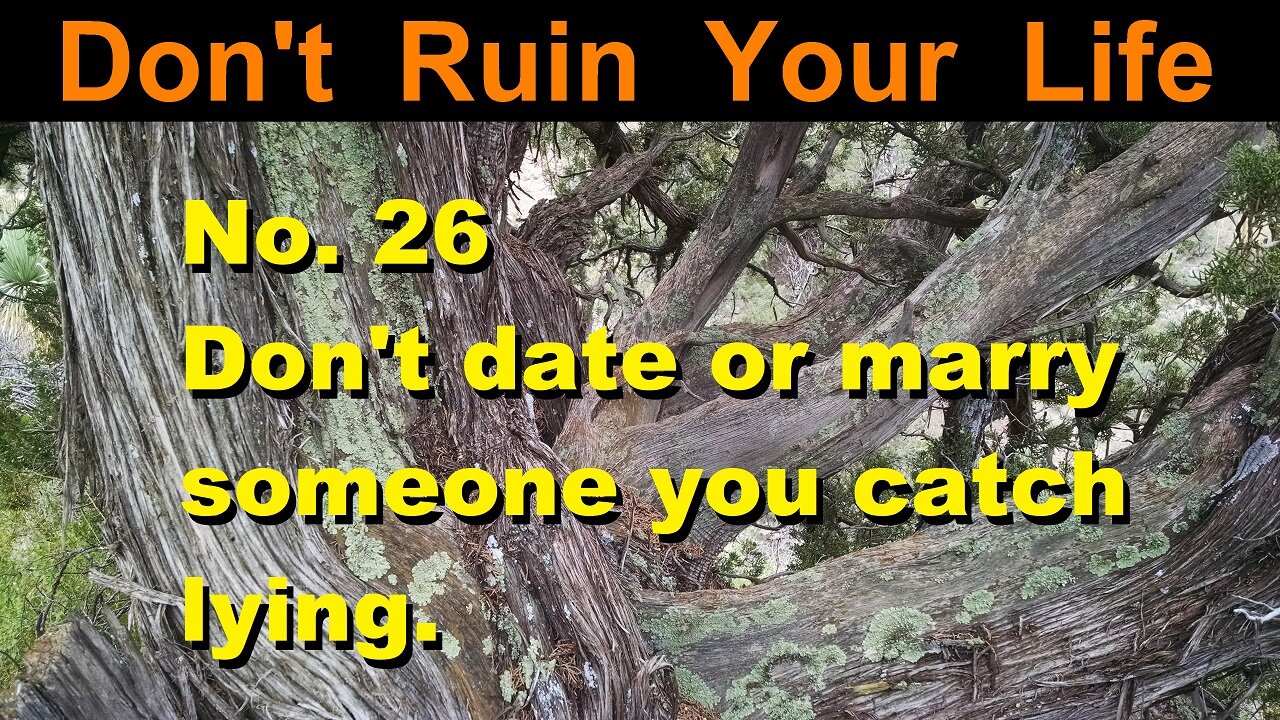 DRYL No. 26 -- Don't date or marry someone you catch lying.