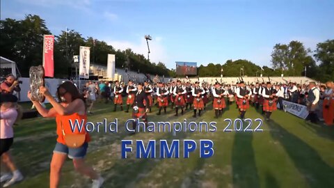 WORLD CHAMPIONS 2022 - Field Marshal Montgomery Pipe Band - Walk to the Bus