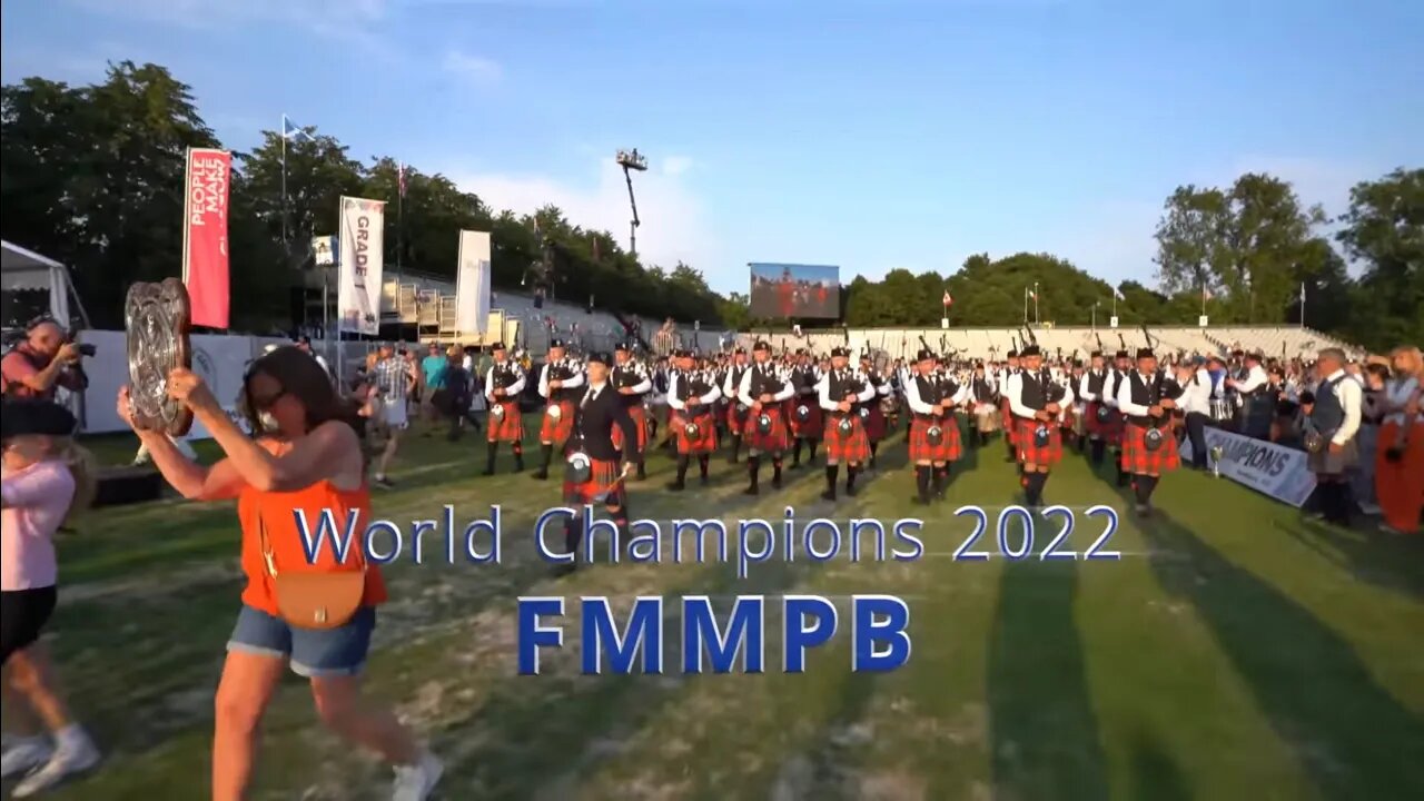 WORLD CHAMPIONS 2022 - Field Marshal Montgomery Pipe Band - Walk to the Bus
