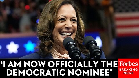 Kamala Harris Celebrates After Securing Democratic Party's Nomination After Roll Call Vote