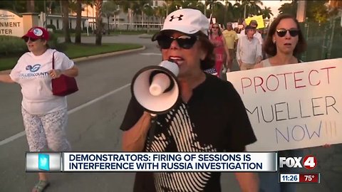 Hundreds gather in Collier County to protest the firing of Attorney General Jeff Sessions