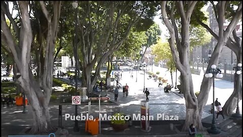 View of Puebla Zocalo from a Terrace Bar