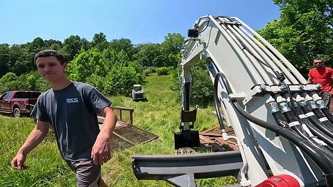 Mini Excavator Tear Down Barn from 1888 - First Person