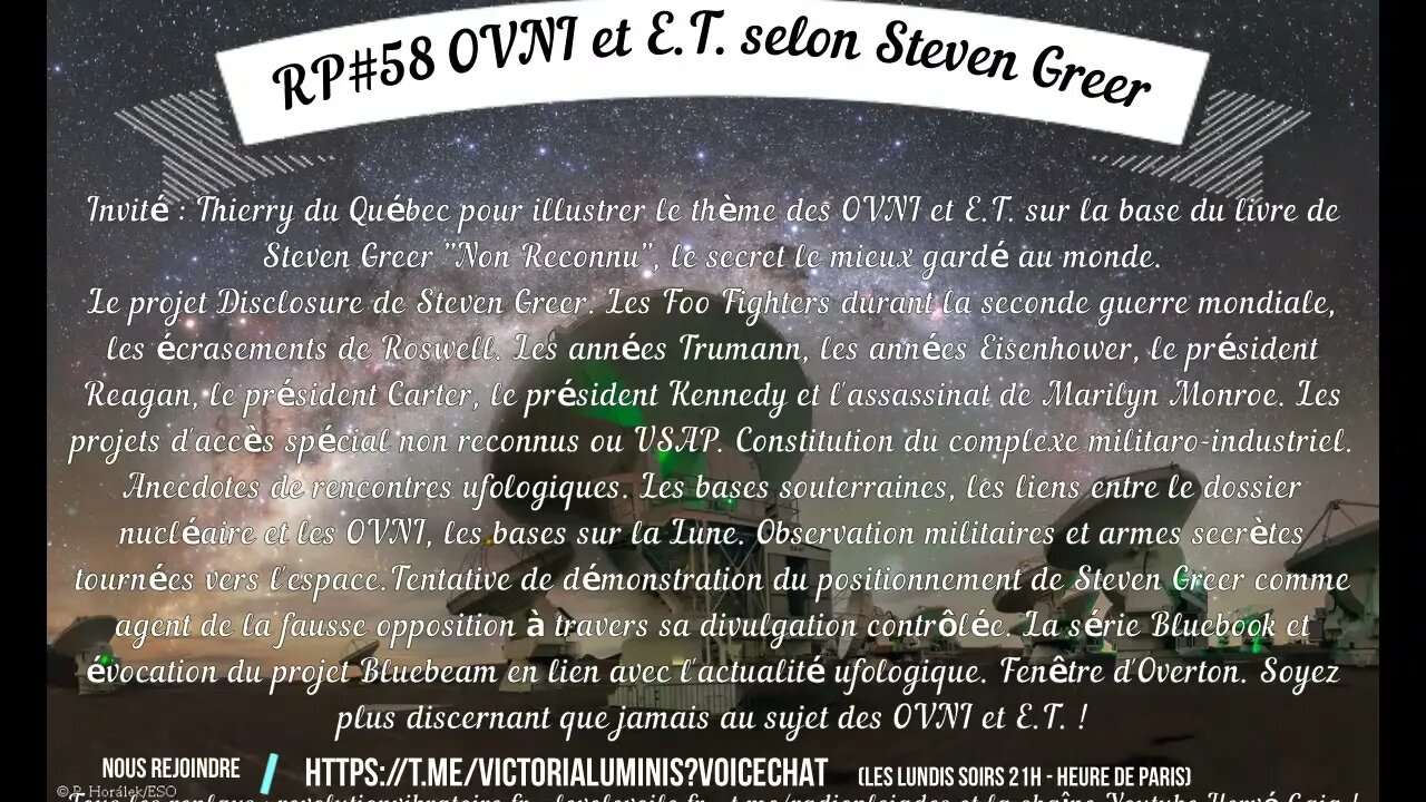 Radio Pléiades #58 - OVNI et E.T. selon Steven Greer