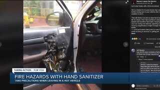 Though rare, hand sanitizer could ignite in extreme heat