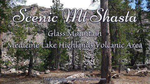 Obsidian rocks from Little Glass Mountain - Medicine Lake Highlands Volcanic Area - Scenic Mt Shasta