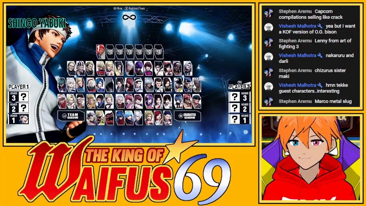 Playing King Of Fighters 15 and taking Shingo to story mode