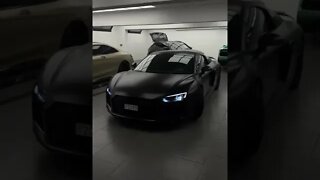 Luxury Cars: Matte Black Demonic Audi R8 😈🖤 #shorts